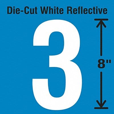 Die-Cut Reflective Number Label 3