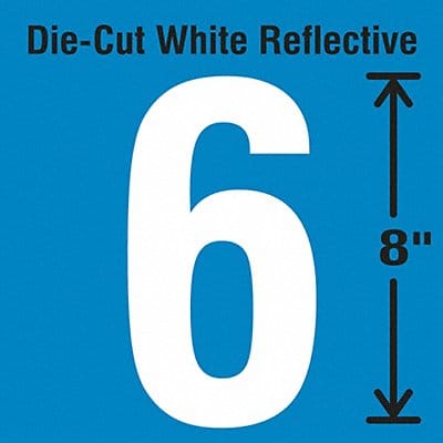 Die-Cut Reflective Number Label 6