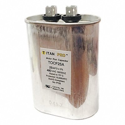 Motor Run Capacitor 25 MFD 4 5/32  H