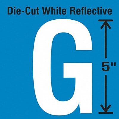 Die-Cut Reflective Letter Label G PK5