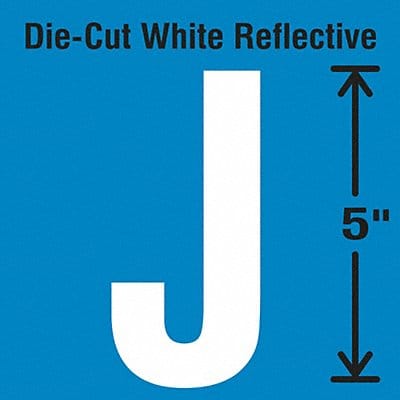 Die-Cut Reflective Letter Label J PK5