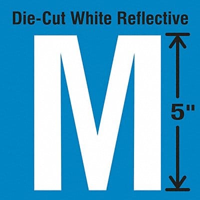 Die-Cut Reflective Letter Label M PK5
