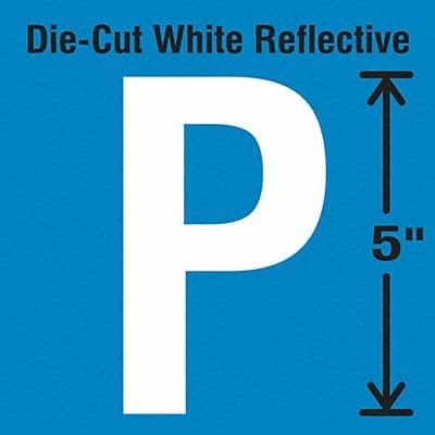 Die-Cut Reflective Letter Label P PK5
