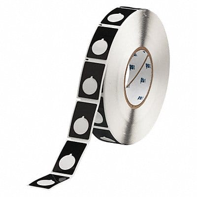 Push Button Label Black Polyester