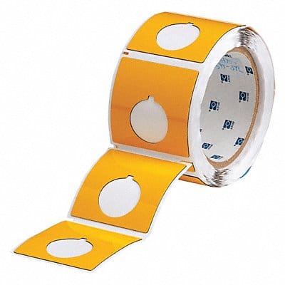 Push Button Label Yellow Polyester
