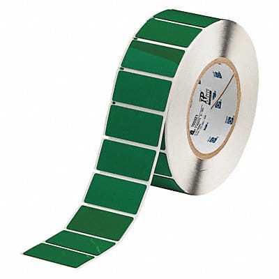 Label Green Glossy Polyester 2 in W