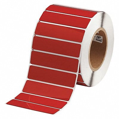 Label Red Glossy Polyester 4 in W