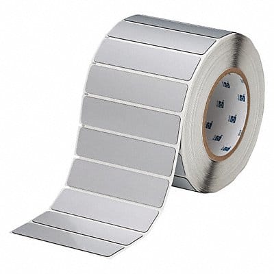 Label Silver Glossy Polyester 4 in W