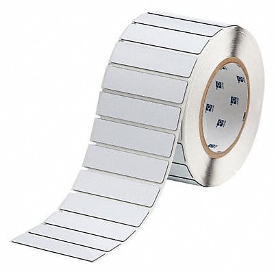 Label White Glossy Polyester 3 in W