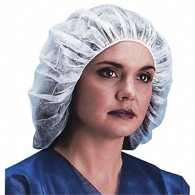 H9099 Bouffant Cap 21in White PP PK1000