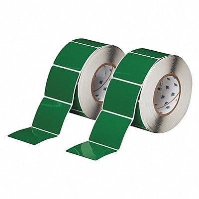 Label Green Glossy Polyester 3 in W
