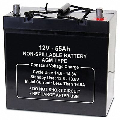 Battery 12VDC 55Ah 0.197 Dia Tab