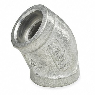 45 Elbow 304 SS 1 in Pipe Size Socket