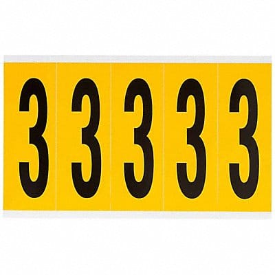 Number Label 3 5in.Hx1-3/4in.W Vinyl
