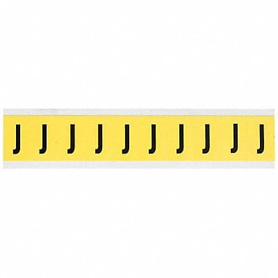 Letter Label J 8inW Black/Yellow Vinyl
