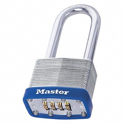 Combination Padlock 2in Rectangle Silver