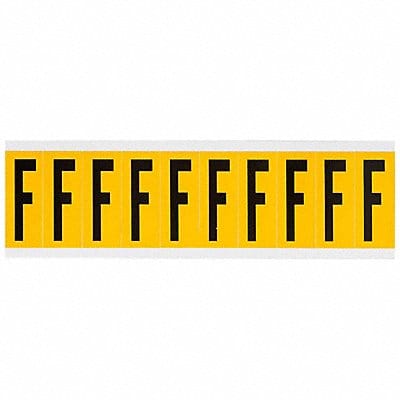 Letter Label F 2-1/4inH Blck/Yellw Vinyl