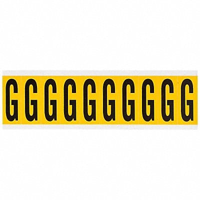 Letter Label G 2-1/4inH Blck/Yellw Vinyl