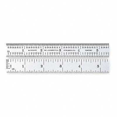 Steel Rule Semi-Flexible 12 In 4R Grad