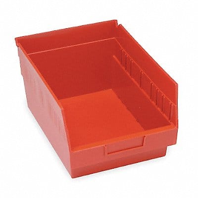 E5734 Shelf Bin Red Polypropylene 6 in