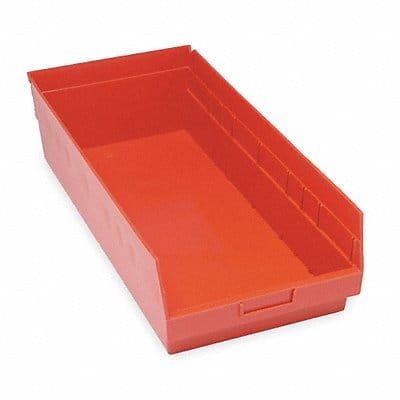 E5738 Shelf Bin Red Polypropylene 6 in