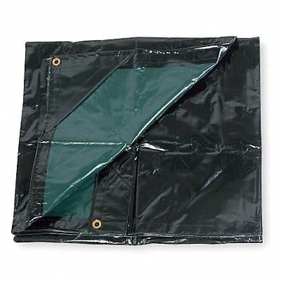 Tarp Nylon Vinyl Lam Black/Green 10x12Ft