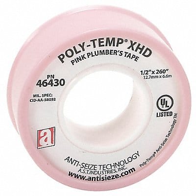 Thread Sealant Tape 1/2 W Pink
