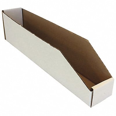 Corr Shelf Bin White Cardboard 4 1/2 in