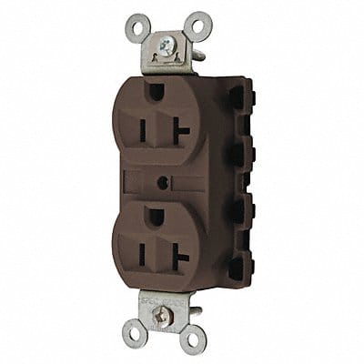 Receptacle Brown 20 A 2P3W Back 1PK