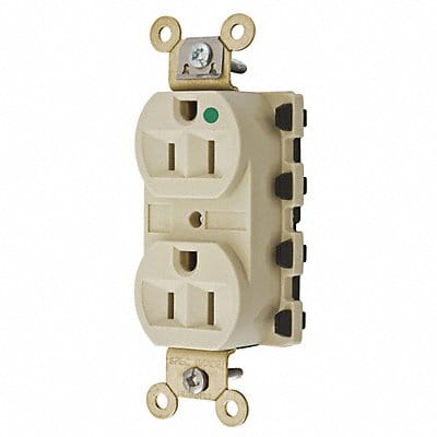 Receptacle Ivory 15 A 2P3W Back 1PK