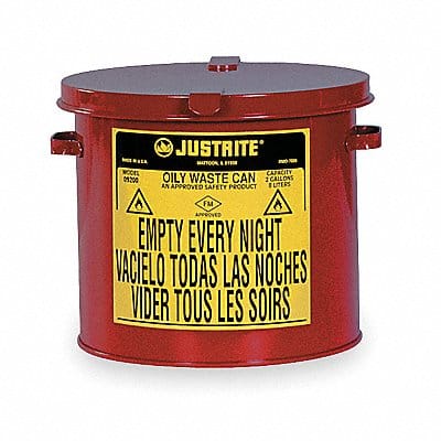 F0097 Countertop Oily Waste Can 2 gal Red