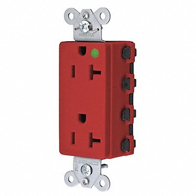 Receptacle Red 20 A 2P3W Back 1PK