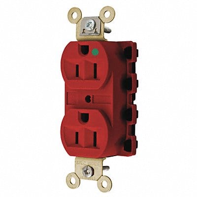 Receptacle Red 15 A 2P3W Back 1PK