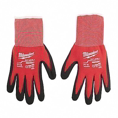 Gloves Work Nitrile Dipped Red 2X Large