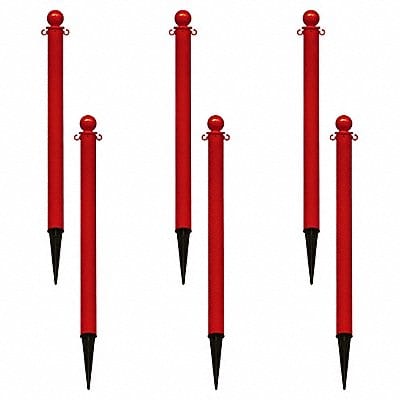 Ground Post Red Non-Reflective PK6
