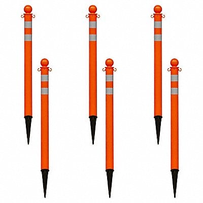 Ground Post Orange Reflective PK6