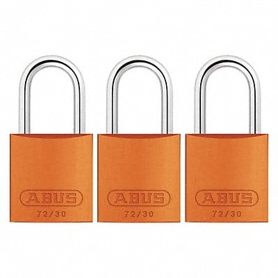 Lockout Padlock KA Orange 2-17/32 H PK3 Lockout Padlock KA Orange 2-17/32 H PK3