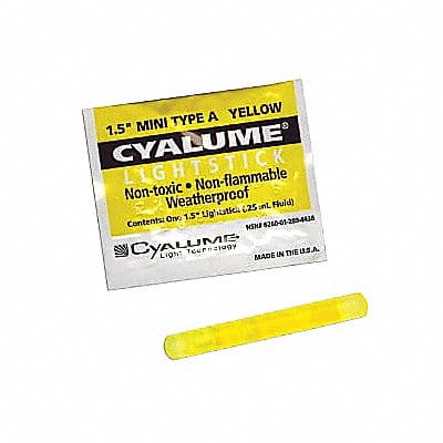 Lightstick Yellow 4 hr 1-1/2 in L PK50