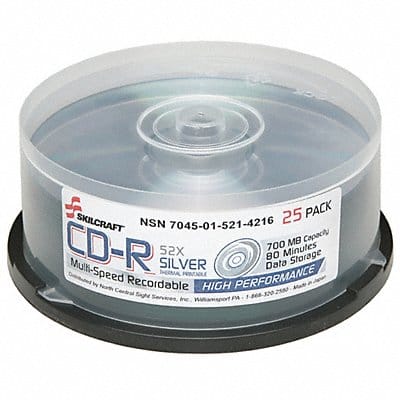 CD-R Disc 700 MB 80 min 52x PK25