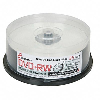 DVD+RW Disc 4.7 GB 120 min 4x PK25