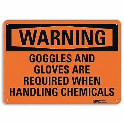 Warning Sign 10 in x 14 in Aluminum