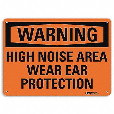 Warning Sign 10 in x 14 in Aluminum