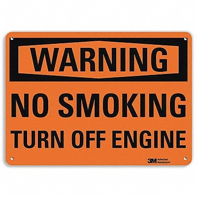 Reflective No smoking Sign 10x14in Alum