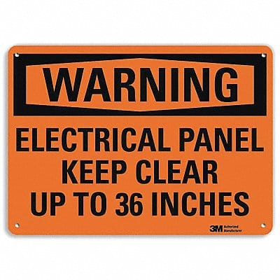 K3077 Warning Sign 10 in x 14 in Aluminum