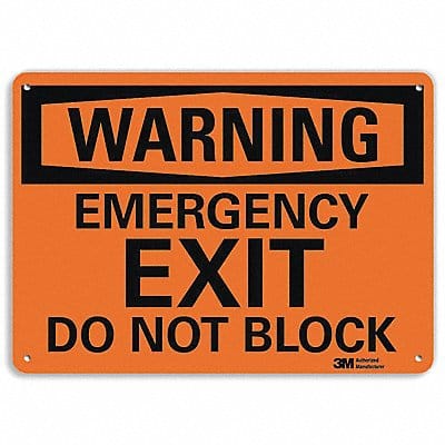 Warning Sign 10 in x 14 in Aluminum