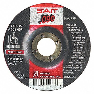 Abrasive Cut-Off Wheel 4-1/2in 60 Grit