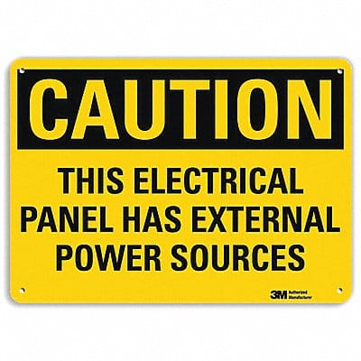 Caution Sign 7 in x 10 in Aluminum