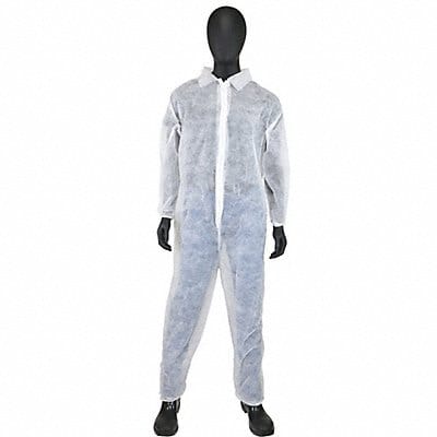 Collared Coverall Elastic White 2XL PK25