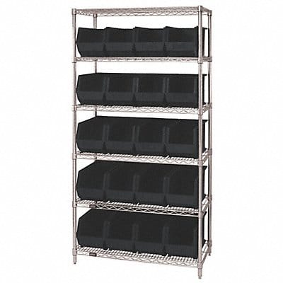 E3963 Bin Shlvng 18inx74inx36in Black