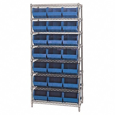 Bin Shlvng 18inx74inx36in Blue